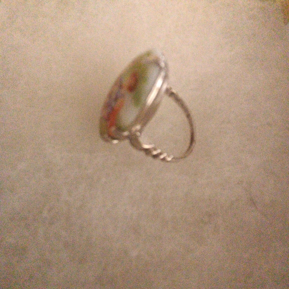 Sterling Silver Vintage Cameo Courting Couple Ring Size 6 - Picture 6 of 10